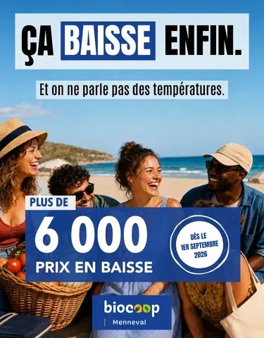 Plus de 6 000 prix en baisse chez Biocoop Menneval dès le 1er septembre