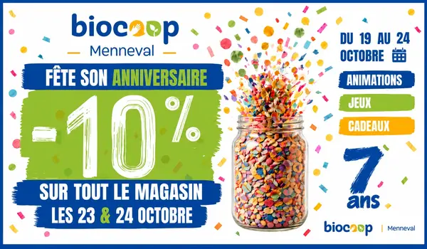 Biocoop Menneval fête ses 7 ans : découvrez le programme !