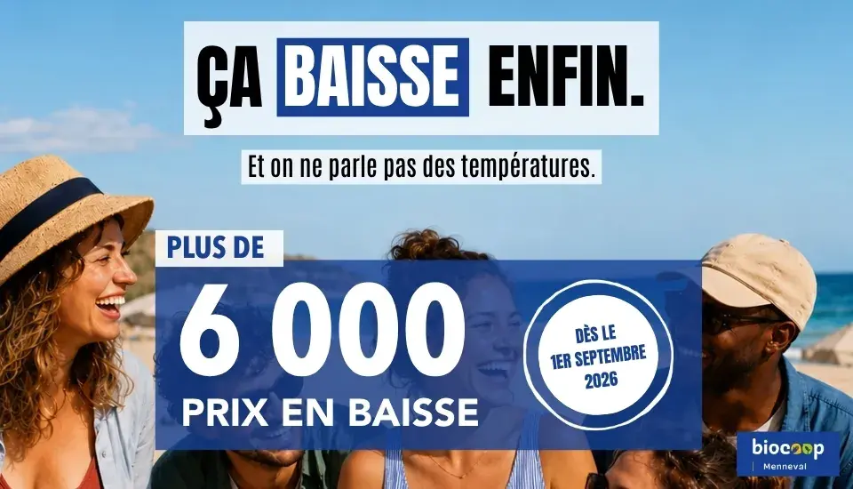 Plus de 6 000 prix en baisse chez Biocoop Menneval dès le 1er septembre