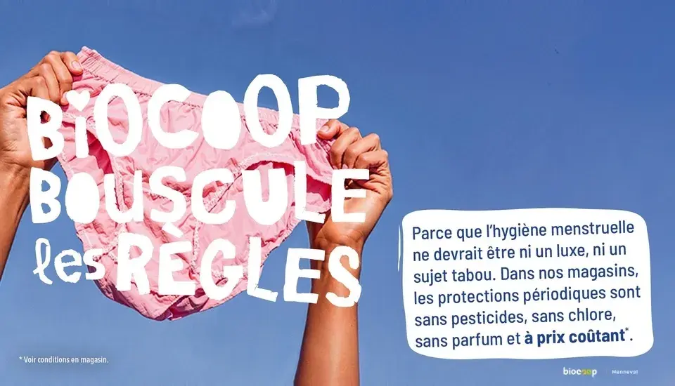 Protections périodiques à prix coûtant chez Biocoop Menneval